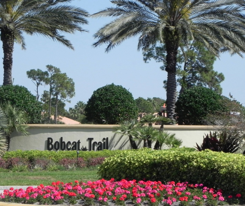 Bobcat Trail entrance sign in North Port, Florida